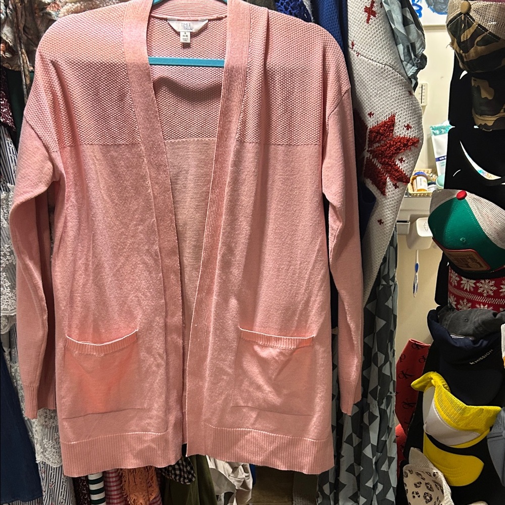 Time and Tru Light Pink Cardigan Sweater